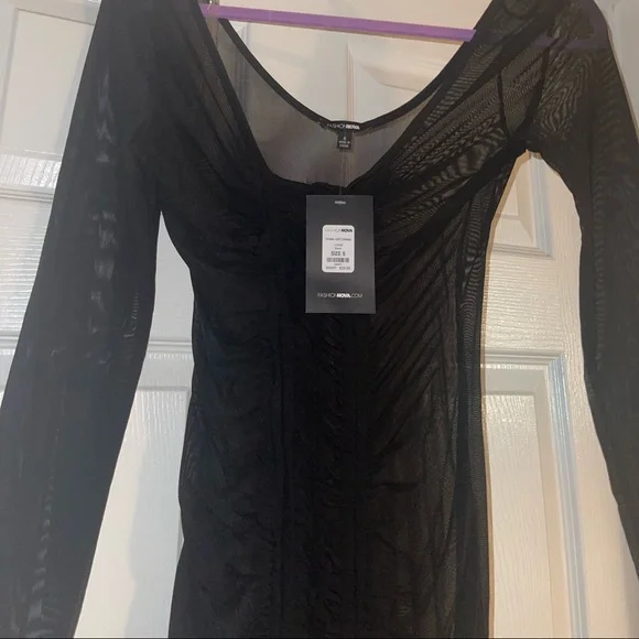 Black Sheer Cover Up Dress - Picture 6 of 9